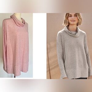 EUC- Garnet Hill Cowl Neck Oversized Stretch Tunic